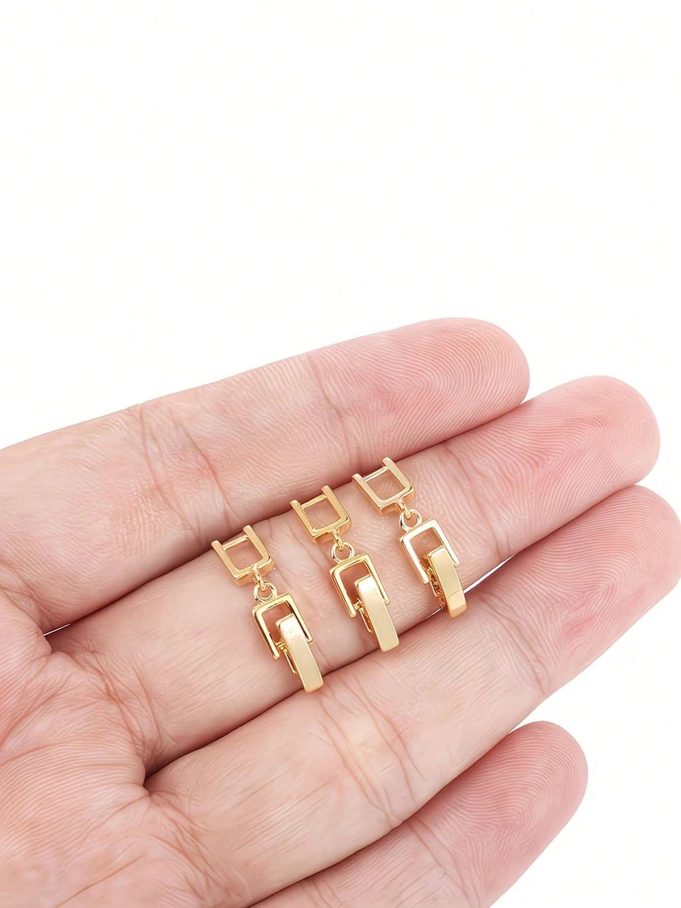 3pcs High Quality 18k Gold Plated Copper Alloy Bracelet Extender Chain, Jewelry Connector, Jewelry Extension Clasp Suitable For Necklace, Bracelet, Anklet Making And Various Jewelry Making Accessories