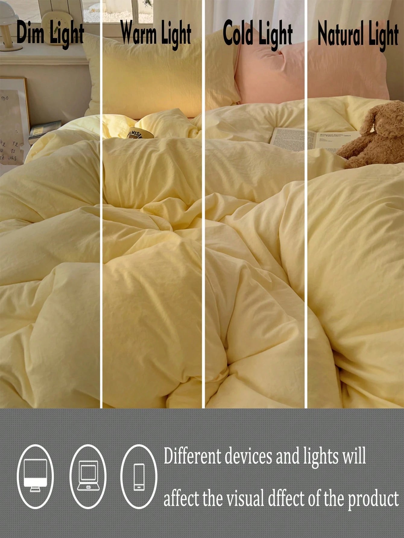 3pcs Light Yellow & Light Pink Bedding Set, 1 Duvet Cover And 2 Pillowcases, Boys & Girls Dorm Bedding, Simple & Fashionable Home Decor, Soft & Comfortable Bedroom Bedding, Fashionable Set, Machine Wa