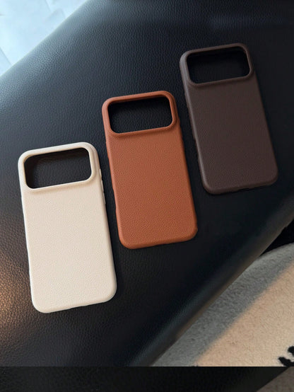 3pcs Lychee Texture Phone Cases, White + Brown + Coffee, Compatible With 17 Pro Max/17 Pro/17/16 Pro Max/16/16 Pro/16 Plus/15/15 Pro Max/15 Pro/15 Plus/11/12/13/14 Pro Max/12 Pro/12 Pro Max/13 Pro/13