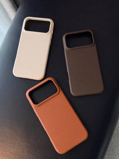 3pcs Lychee Texture Phone Cases, White + Brown + Coffee, Compatible With 17 Pro Max/17 Pro/17/16 Pro Max/16/16 Pro/16 Plus/15/15 Pro Max/15 Pro/15 Plus/11/12/13/14 Pro Max/12 Pro/12 Pro Max/13 Pro/13