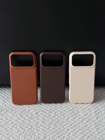 3pcs Lychee Texture Phone Cases, White + Brown + Coffee, Compatible With 17 Pro Max/17 Pro/17/16 Pro Max/16/16 Pro/16 Plus/15/15 Pro Max/15 Pro/15 Plus/11/12/13/14 Pro Max/12 Pro/12 Pro Max/13 Pro/13