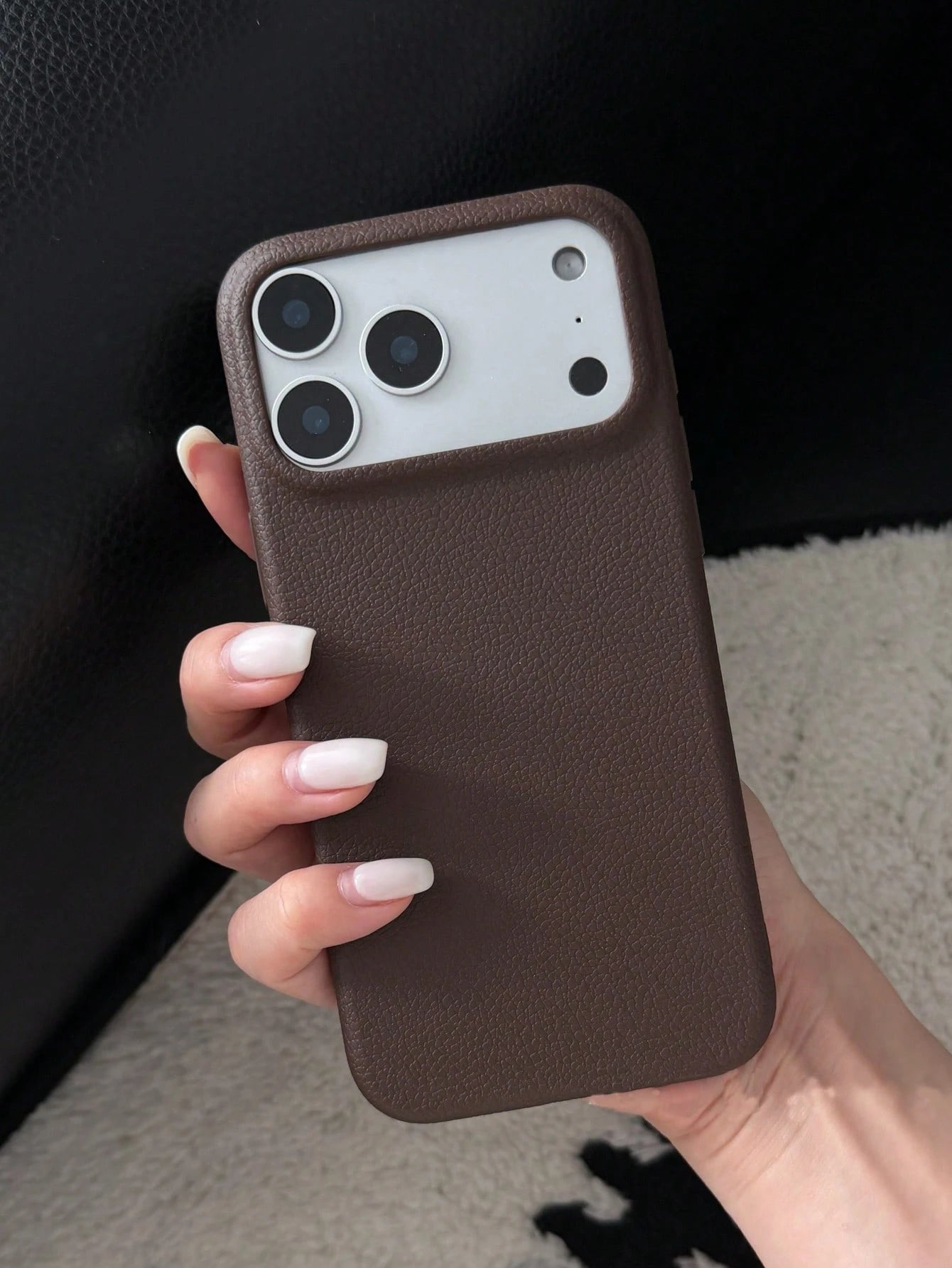 3pcs Lychee Texture Phone Cases, White + Brown + Coffee, Compatible With 17 Pro Max/17 Pro/17/16 Pro Max/16/16 Pro/16 Plus/15/15 Pro Max/15 Pro/15 Plus/11/12/13/14 Pro Max/12 Pro/12 Pro Max/13 Pro/13
