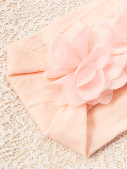 3pcs/Set Baby Girls' Soft Elastic Comfortable 3 Chiffon Flower Headbands, Suitable For Daily Use