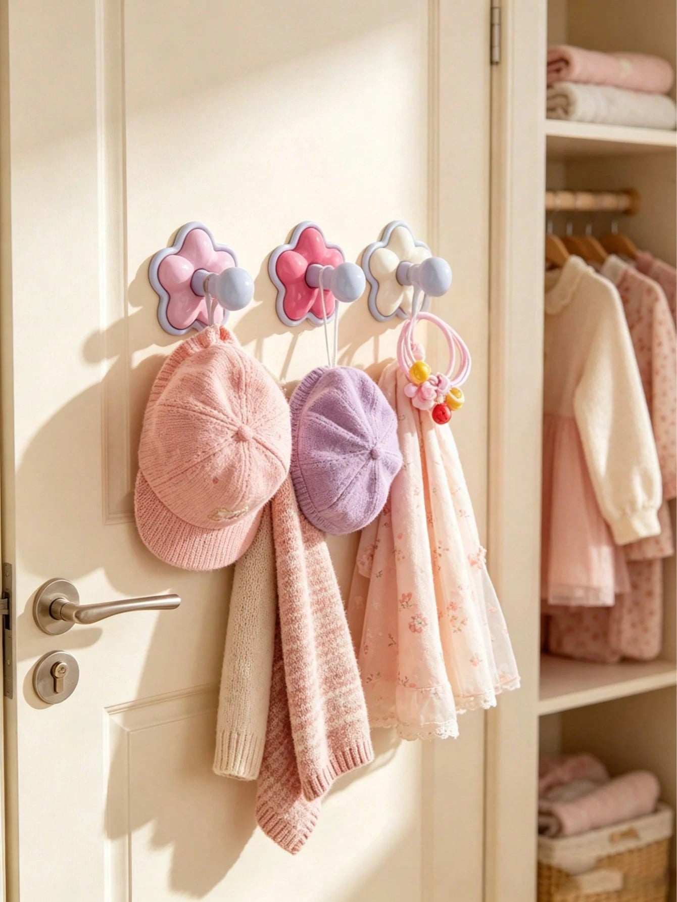 3pcs/Set Cute Colorful Hooks, Round Tip Hooks Won't Damage Clothes, Waterproof, Suitable For Children's Room, Baby Supplies, Baby Girl Supplies, Newborn Essentials