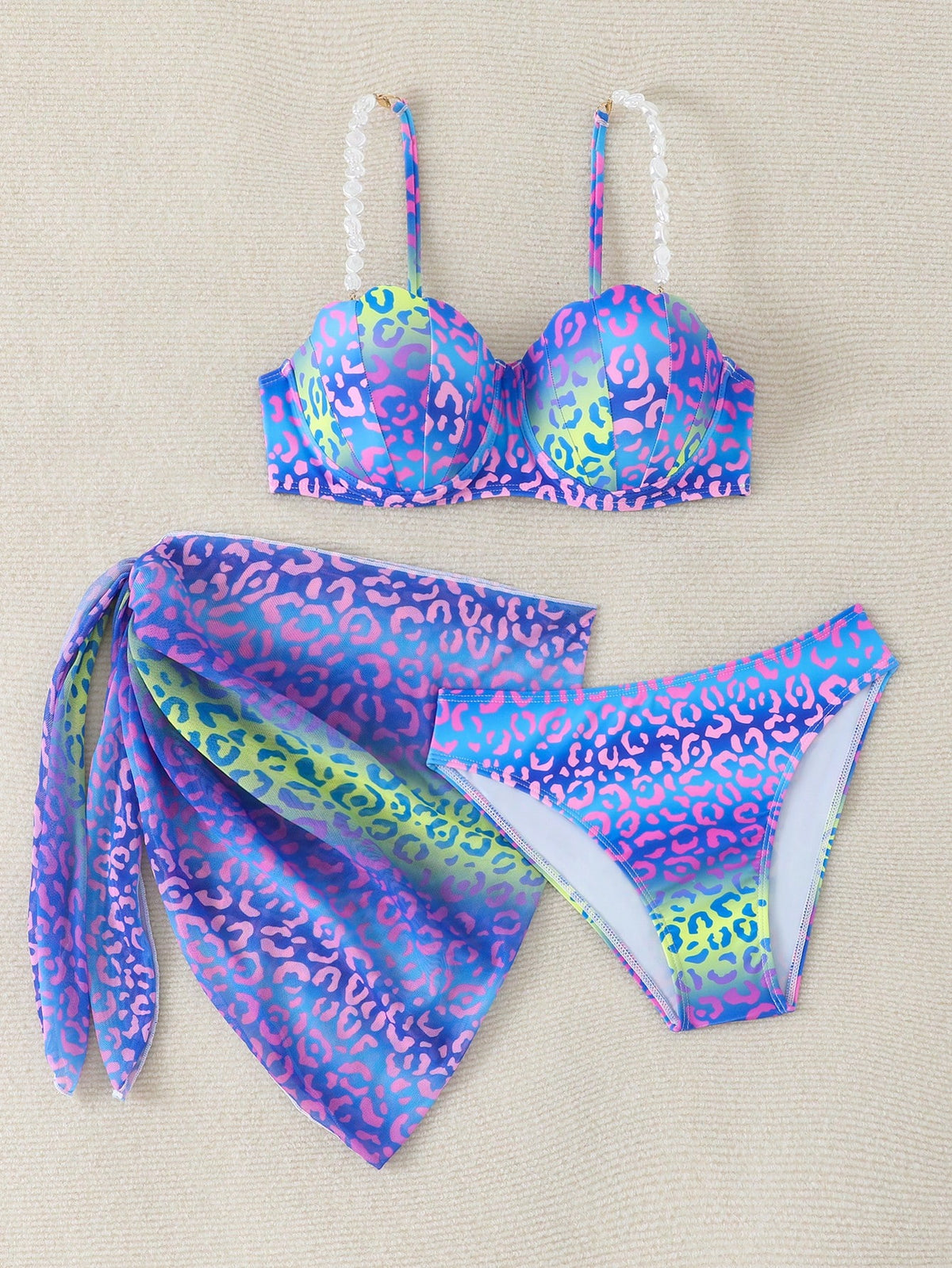 3pcs/Set Women Bikini For Beach Vacation Summer Casual
