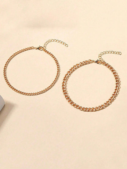 3pcs Silver Multi-Layer Chain Unique Design Anklet, Beach & Street Style, Suitable For Women's Daily Wear, Great Gift For Female Friends