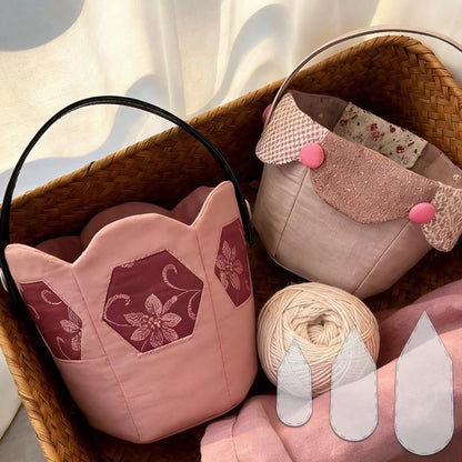 3pcs Storage Baskets Making Quilting Templates DIY Transparent PET Sewing Template- Precise Cutting And Handmade Tools, Suitable For Flower Baskets, Ideal For Both Beginners And Experts- Perfect For