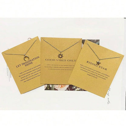 3pcs Sun And Moon Star Pedant Necklace 3 Set Sister Friend Gift For Women Men