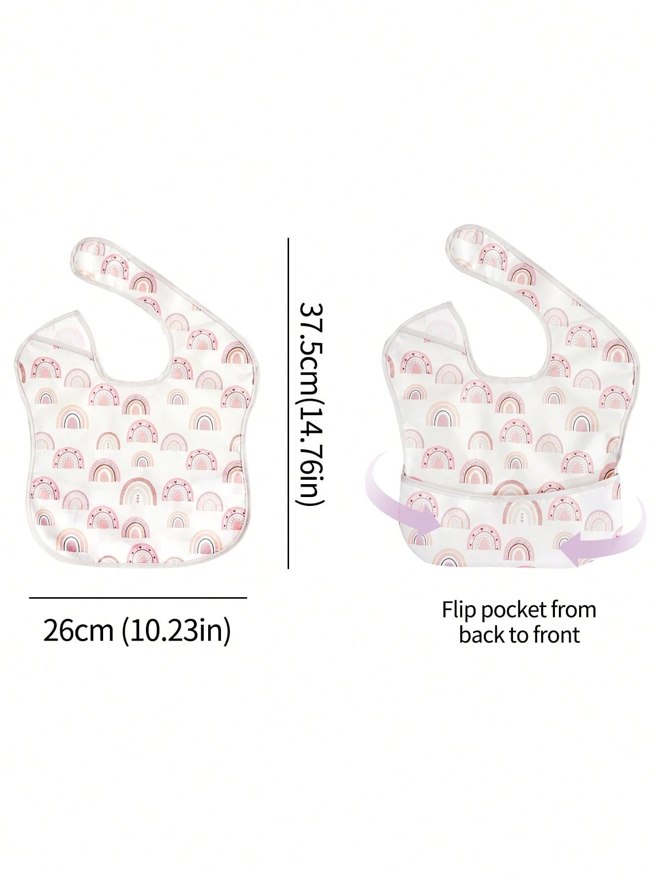 3PCS Waterproof Baby Bibs For Eating- Lightweight Baby Bib With Food Catcher, Mess Proof Toddler Bibs