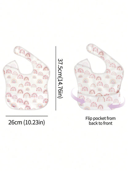 3PCS Waterproof Baby Bibs For Eating- Lightweight Baby Bib With Food Catcher, Mess Proof Toddler Bibs
