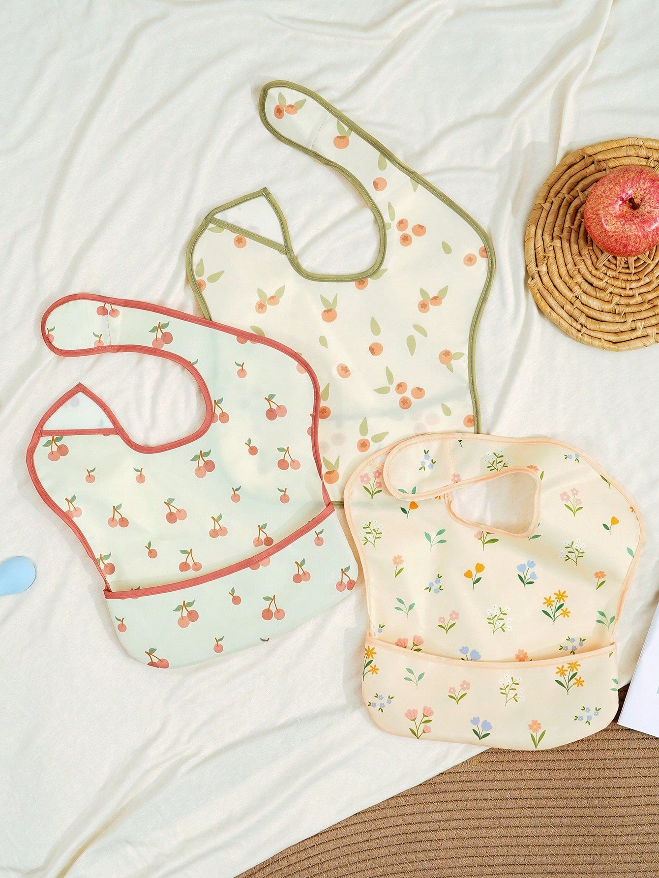 3PCS Waterproof Baby Bibs For Eating- Lightweight Baby Bib With Food Catcher, Mess Proof Toddler Bibs
