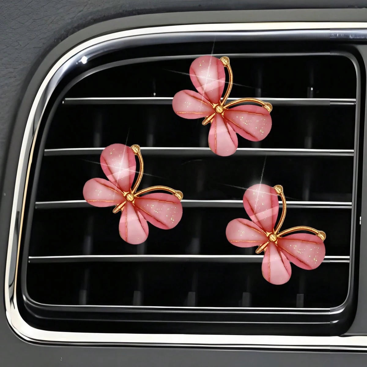 3pcs White Butterfly Car Air Vent Clip, Cute Air Conditioning Decoration