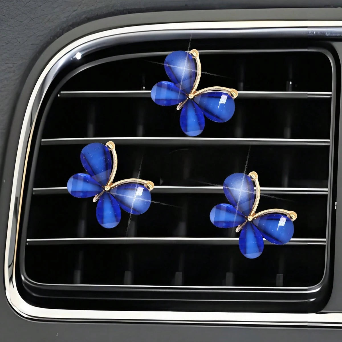 3pcs White Butterfly Car Air Vent Clip, Cute Air Conditioning Decoration
