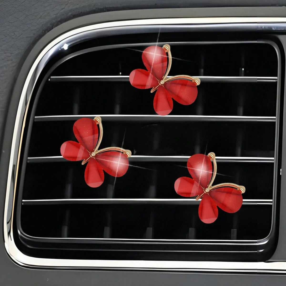 3pcs White Butterfly Car Air Vent Clip, Cute Air Conditioning Decoration