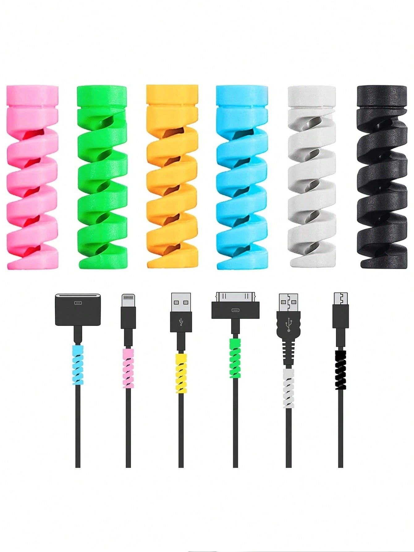 4/10/20/30/50/100PCS Silicone Cable Protector, Flexible Cord Saver Charger Protector, Anti-Break Cable Cover For IPhone Laptop Headphone & All Data Cables