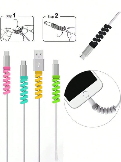 4/10/20/30/50/100PCS Silicone Cable Protector, Flexible Cord Saver Charger Protector, Anti-Break Cable Cover For IPhone Laptop Headphone & All Data Cables