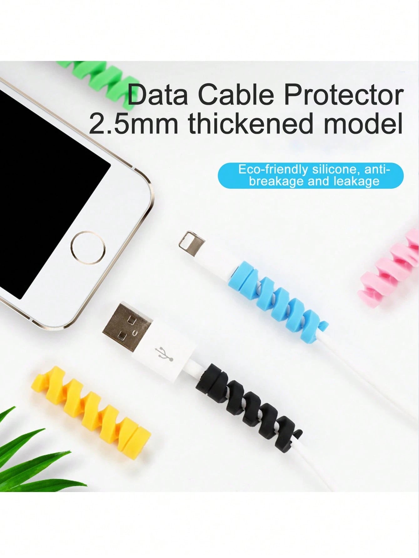 4/10/20/30/50/100PCS Silicone Cable Protector, Flexible Cord Saver Charger Protector, Anti-Break Cable Cover For IPhone Laptop Headphone & All Data Cables