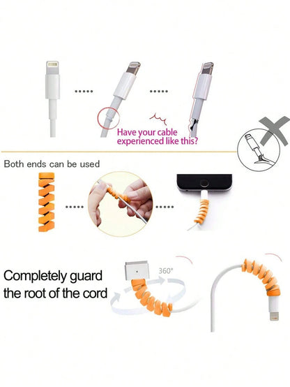 4/10/20/30/50/100PCS Silicone Cable Protector, Flexible Cord Saver Charger Protector, Anti-Break Cable Cover For IPhone Laptop Headphone & All Data Cables
