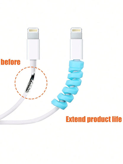 4/10/20/30/50/100PCS Silicone Cable Protector, Flexible Cord Saver Charger Protector, Anti-Break Cable Cover For IPhone Laptop Headphone & All Data Cables