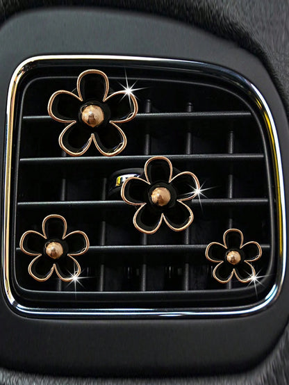 4/8/12pcs Metal Small Daisy Set, Car Air Vent Fragrance Clip, Vehicle Interior Decor Accessories
