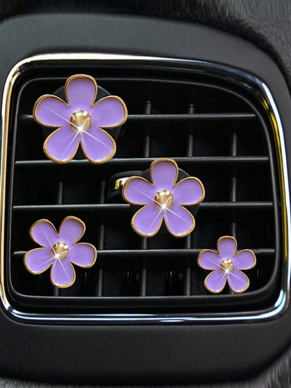 4/8/12pcs Metal Small Daisy Set, Car Air Vent Fragrance Clip, Vehicle Interior Decor Accessories