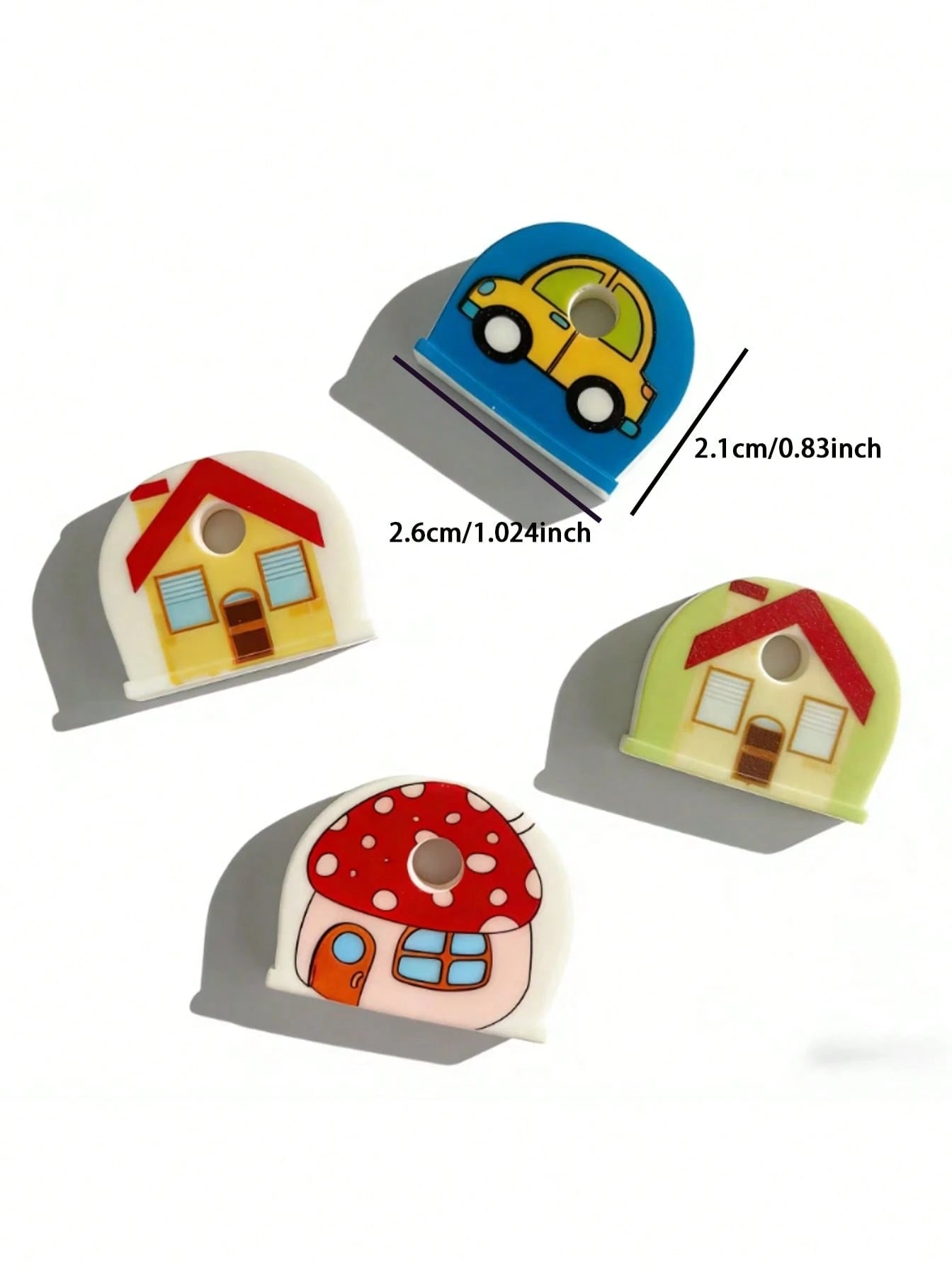 4/8/12pcs Random Style Keychain Set Party Gift- Fashionable Non-Slip Key Cover With Unique Decoration, Perfect For Key Organization And Identification- Essential For Women And Family Members, Ideal