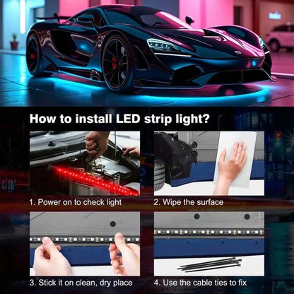 4-In-1 Car Chassis Decorative Lights, Multiple Lighting Change Modes For DIY, Car Underbody Modification Cool Effect Decoration Kit, Wireless APP Control Mode, Modern And Cool Car Decoration Supplies