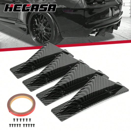 4 X Universal Rear Bumper Fin Diffuser Spoiler Lip Wing Splitter Carbon Style