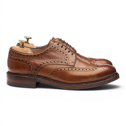 '4170' Brown Leather Derby Brogues UK 8