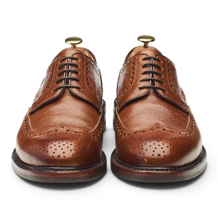 '4170' Brown Leather Derby Brogues UK 8