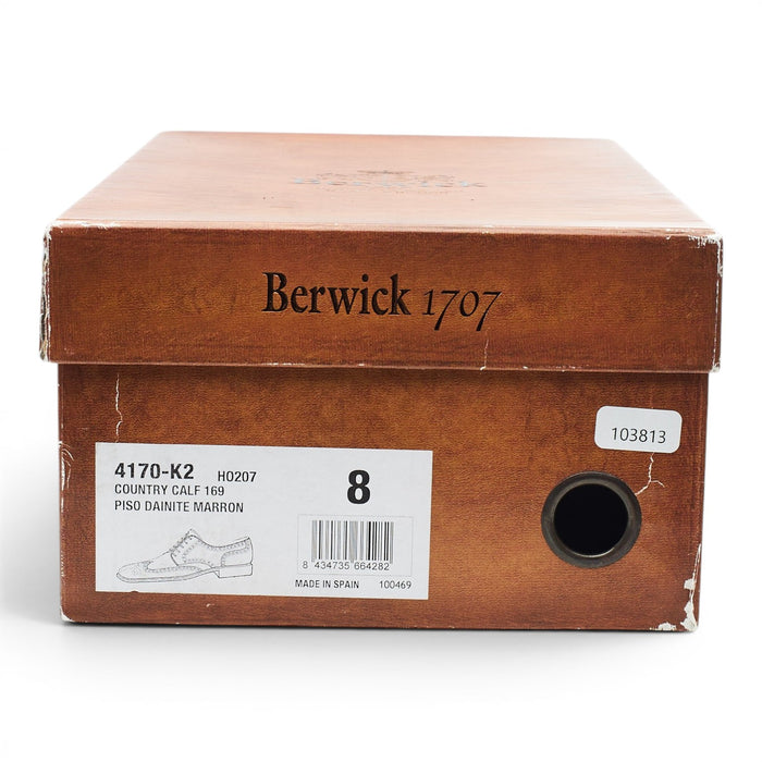 '4170' Brown Leather Derby Brogues UK 8