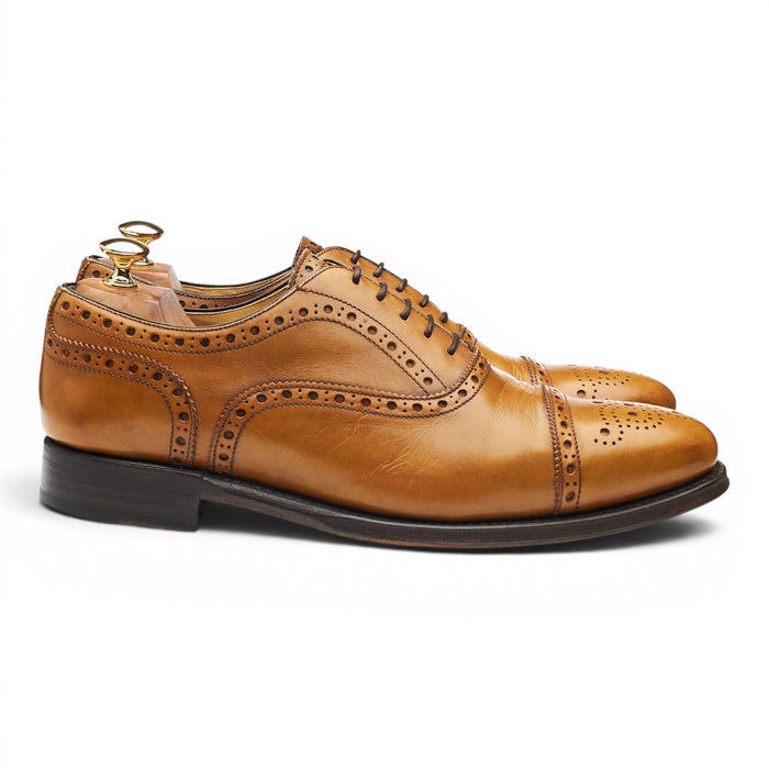 '4206' Tan Brown Leather Oxford Brogues UK 10.5