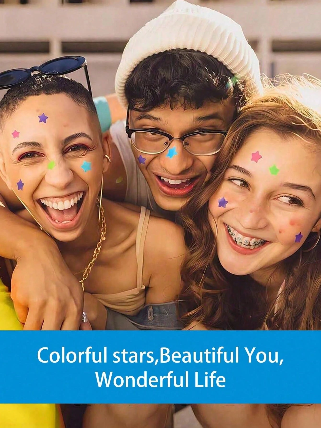 480/1200pcs Pink, Black, White, Blue, Purple, Green Star Pattern E-Star Face Stickers, Essential For Photography, Face Painting, Suitable For Various Parties, Gatherings And Entertainment Activities.