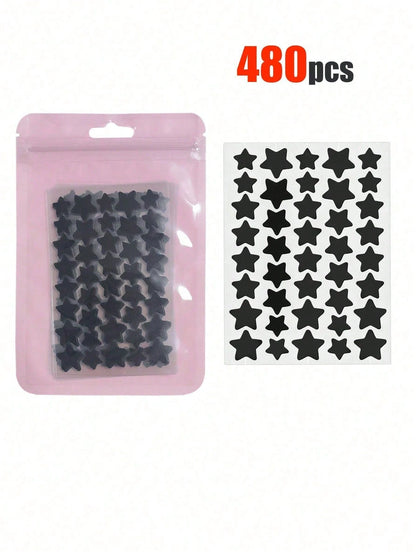 480/1200pcs Pink, Black, White, Blue, Purple, Green Star Pattern E-Star Face Stickers, Essential For Photography, Face Painting, Suitable For Various Parties, Gatherings And Entertainment Activities.