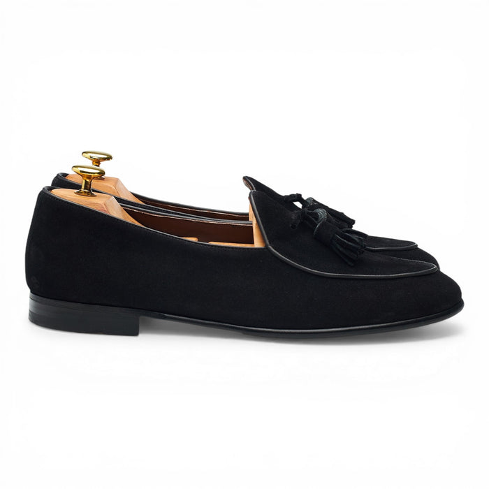 '4951' Black Suede Belgian Loafers UK 9 EU 43