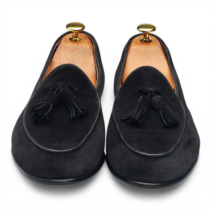 '4951' Black Suede Belgian Loafers UK 9 EU 43