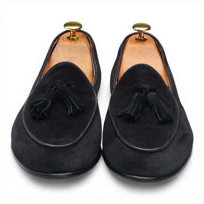'4951' Black Suede Belgian Loafers UK 9 EU 43