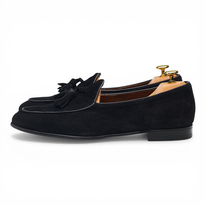 '4951' Black Suede Belgian Loafers UK 9 EU 43