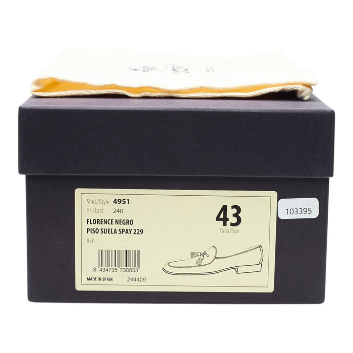 '4951' Black Suede Belgian Loafers UK 9 EU 43