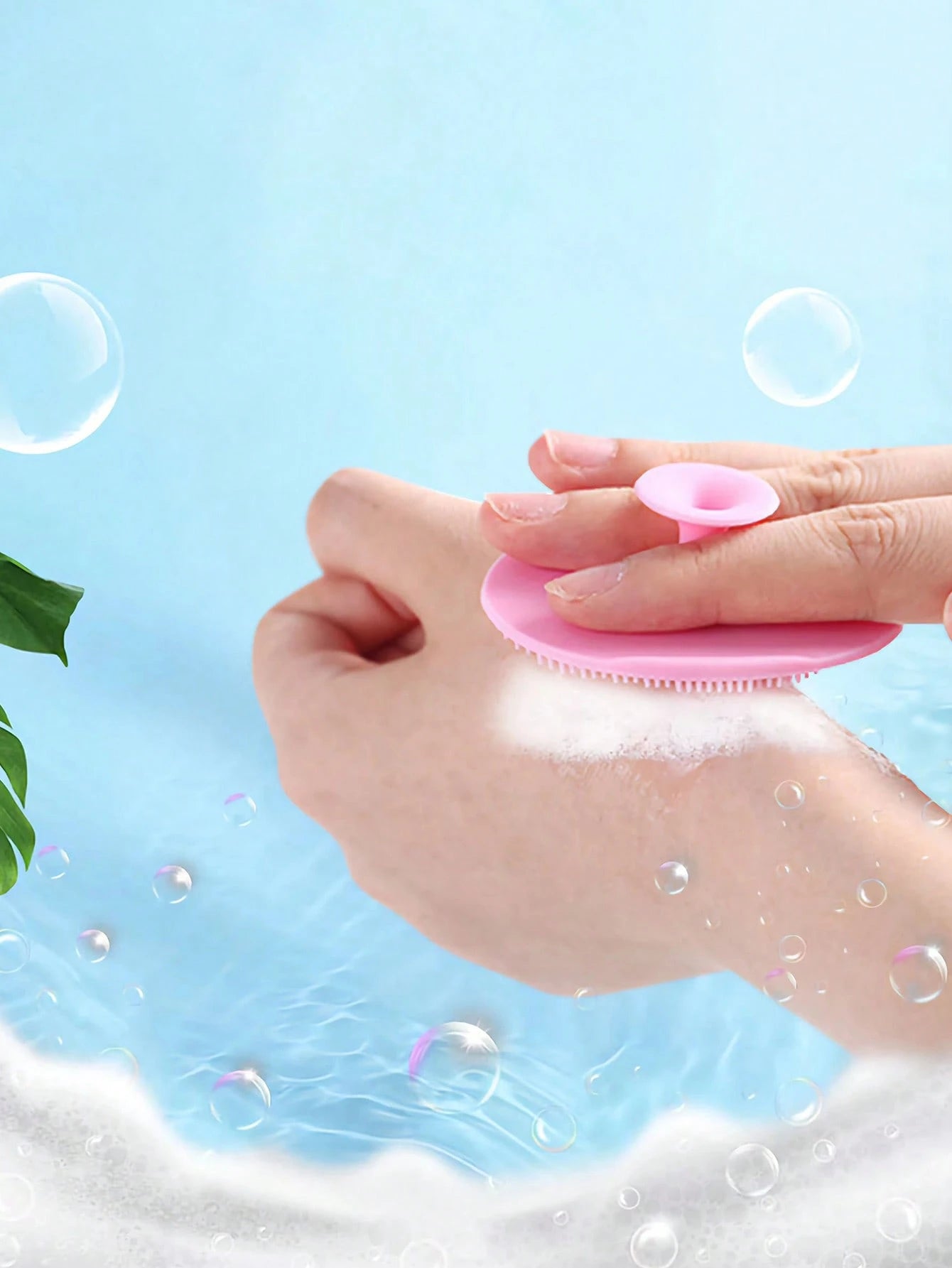 4pcs/2pcs/1pc Small Silicone Facial Cleansing Brush, Baby Shampoo Brush, Blackhead Remover, Soft Round Hair Washing Brush (Random Color)