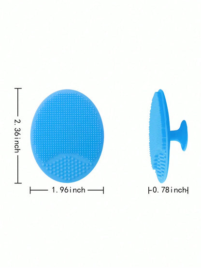 4pcs/2pcs/1pc Small Silicone Facial Cleansing Brush, Baby Shampoo Brush, Blackhead Remover, Soft Round Hair Washing Brush (Random Color)