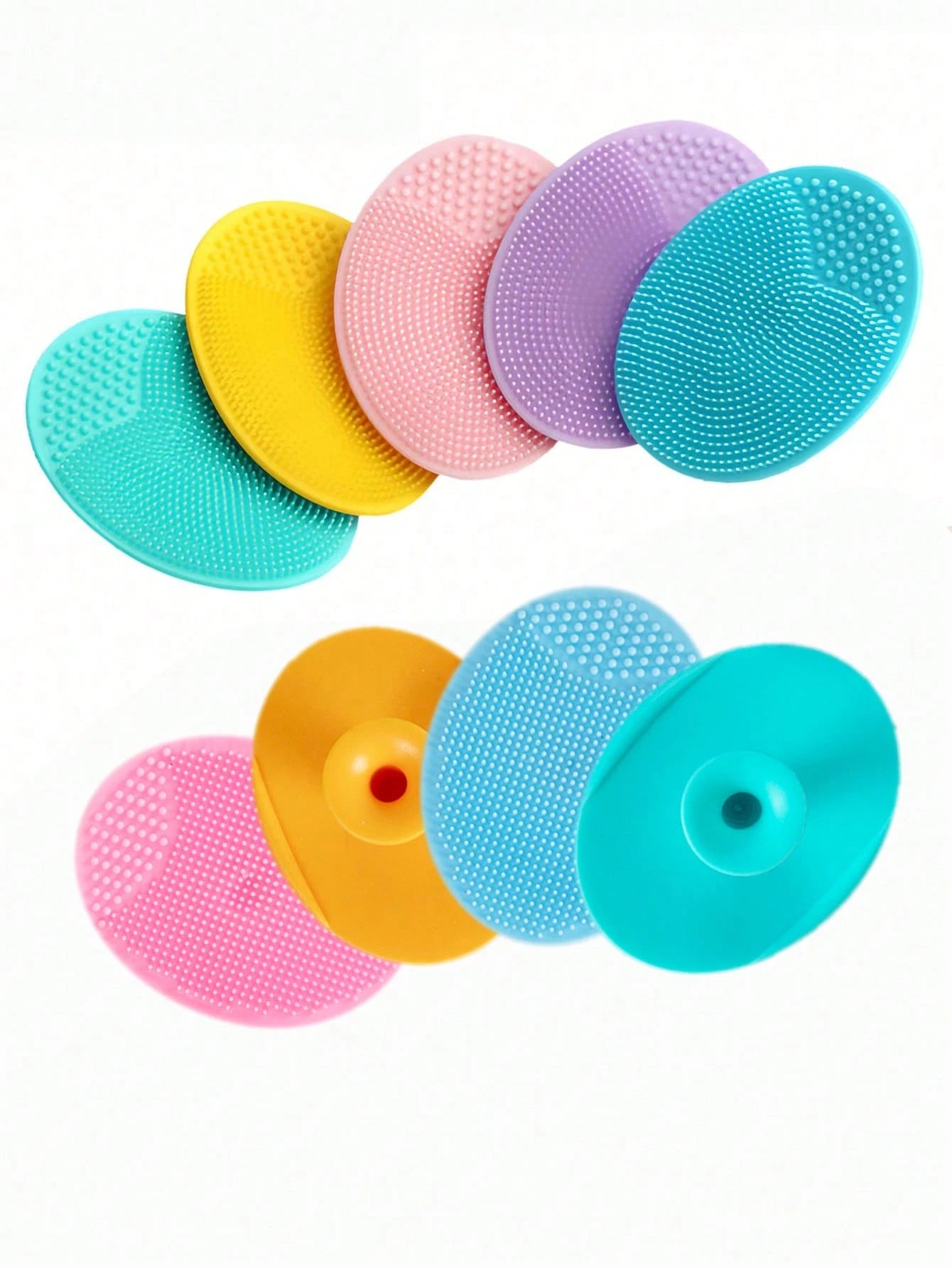 4pcs/2pcs/1pc Small Silicone Facial Cleansing Brush, Baby Shampoo Brush, Blackhead Remover, Soft Round Hair Washing Brush (Random Color)