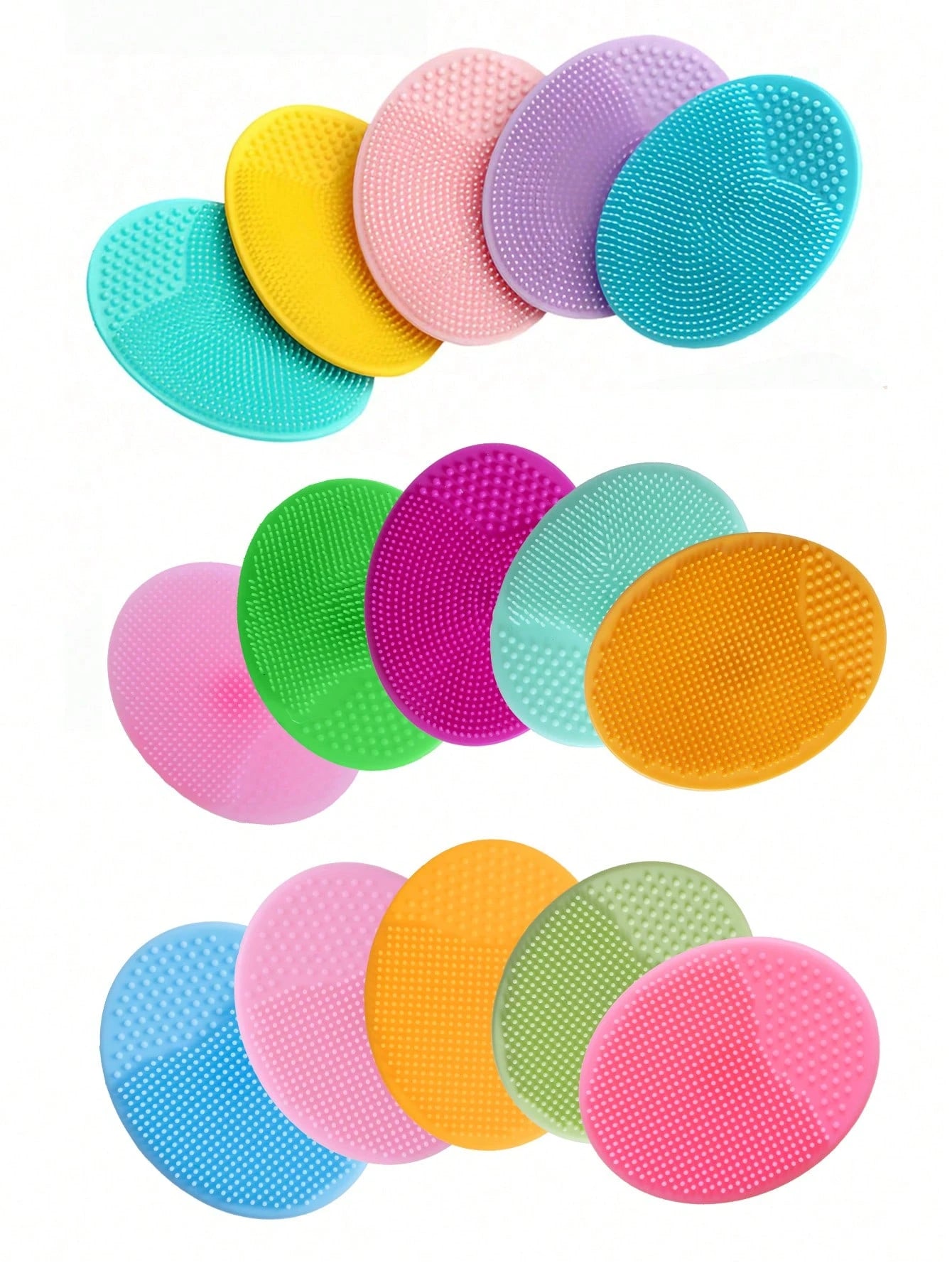 4pcs/2pcs/1pc Small Silicone Facial Cleansing Brush, Baby Shampoo Brush, Blackhead Remover, Soft Round Hair Washing Brush (Random Color)