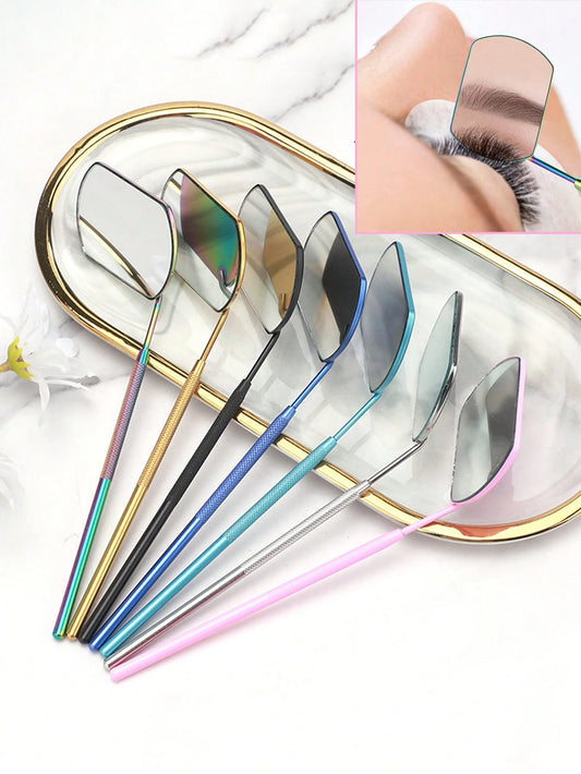 4pcs/2pcs/1pc Stainless Steel Multi-Function Eyelash Inspection Mirror, Makeup Mirror- Eyelash Extension Tool, Makeup, Room Decor, Vanity, Travel, Bedroom, Makeup Accessories, Mini Mirror, Portable M
