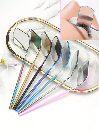 4pcs/2pcs/1pc Stainless Steel Multi-Function Eyelash Inspection Mirror, Makeup Mirror- Eyelash Extension Tool, Makeup, Room Decor, Vanity, Travel, Bedroom, Makeup Accessories, Mini Mirror, Portable M