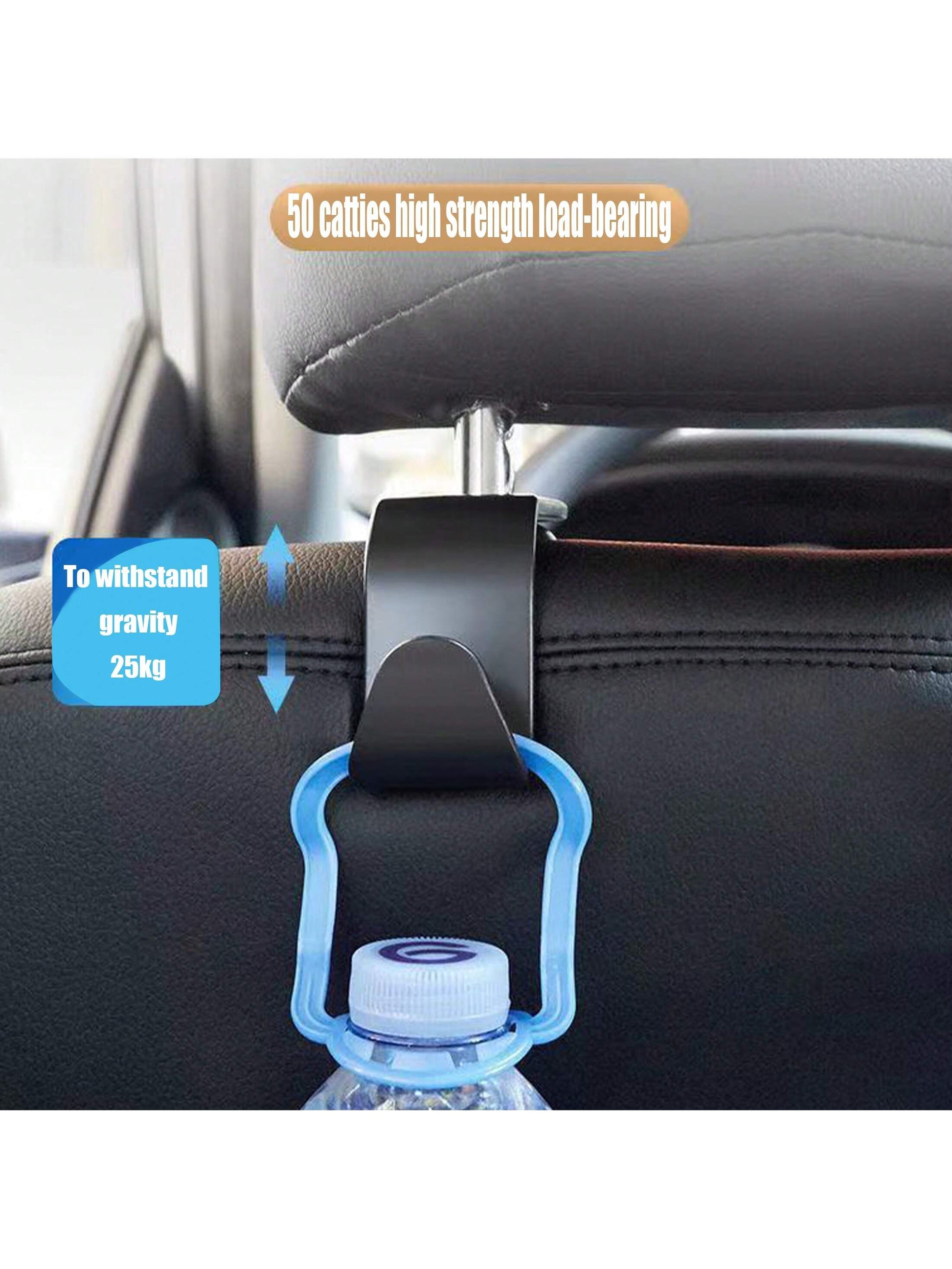 4pcs/2pcs/1pc Sturdy Car Hooks, Hidden Multi-Function Storage Hooks For Backseat, Thick Design