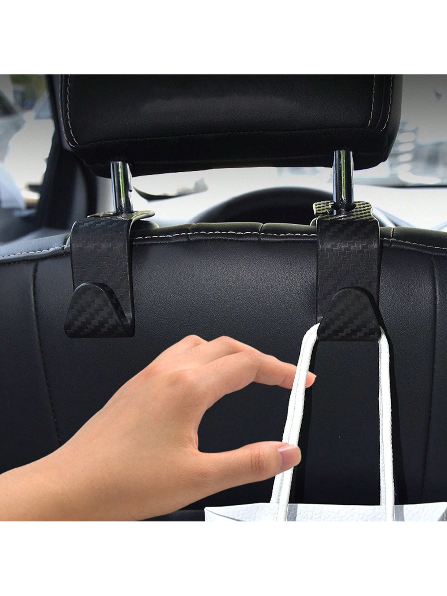 4pcs/2pcs/1pc Sturdy Car Hooks, Hidden Multi-Function Storage Hooks For Backseat, Thick Design
