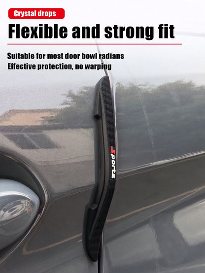 4pcs/8pcs Car Anti-Collision Fiber Texture Anti-Scratch Rearview Mirror & Door Edge Anti-Collision Strips (2 Styles Randomly Sent, Won't Affect Usage)