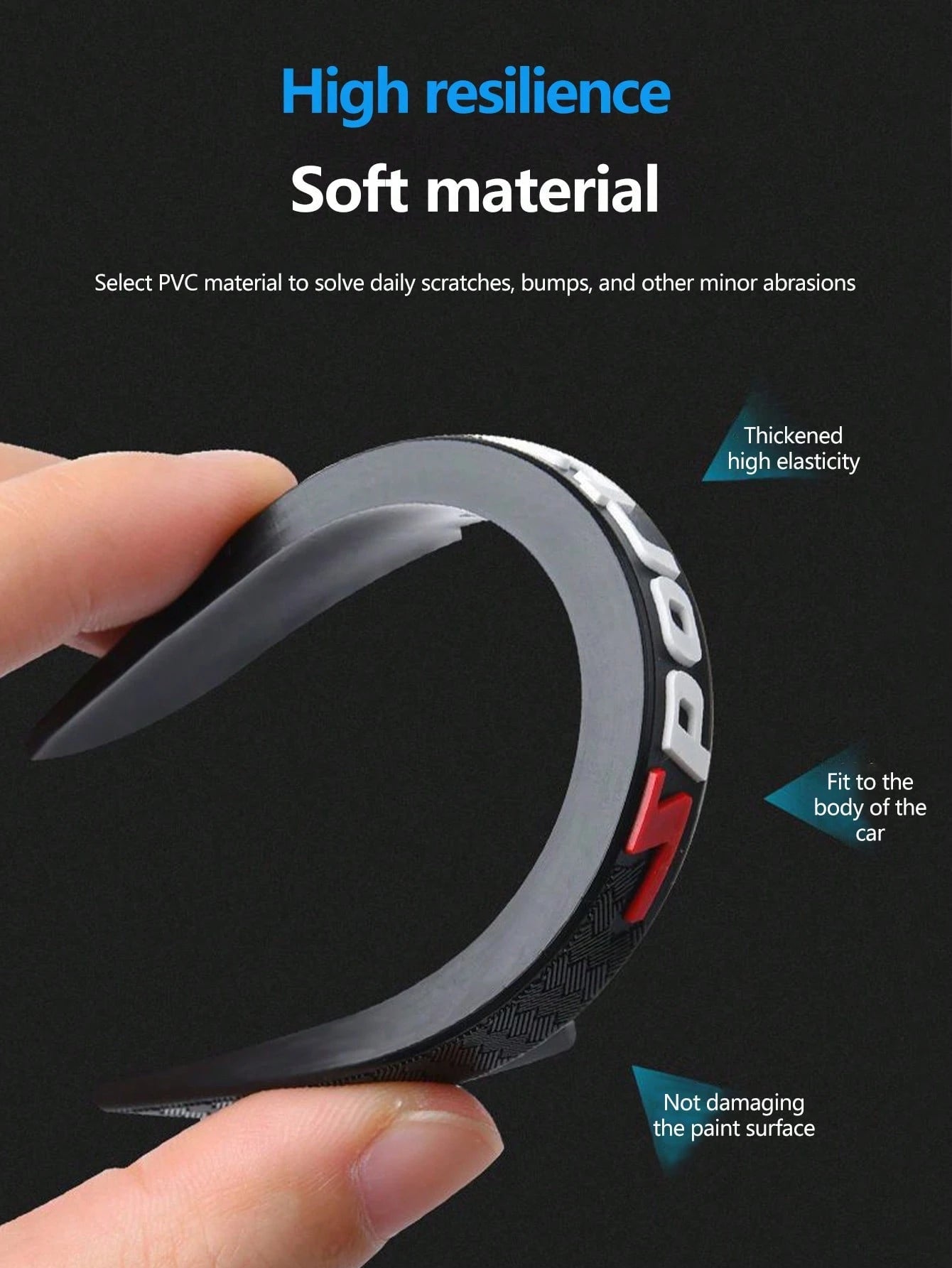 4pcs/8pcs Car Anti-Collision Fiber Texture Anti-Scratch Rearview Mirror & Door Edge Anti-Collision Strips (2 Styles Randomly Sent, Won't Affect Usage)