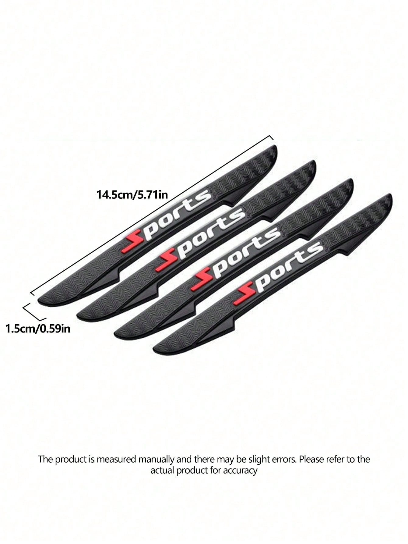 4pcs/8pcs Car Anti-Collision Fiber Texture Anti-Scratch Rearview Mirror & Door Edge Anti-Collision Strips (2 Styles Randomly Sent, Won't Affect Usage)